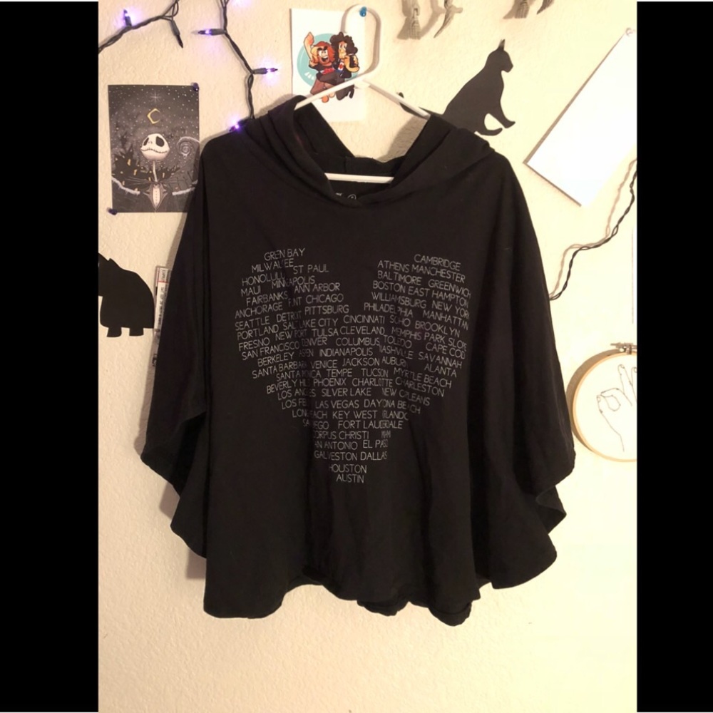 City Names Hooded Poncho